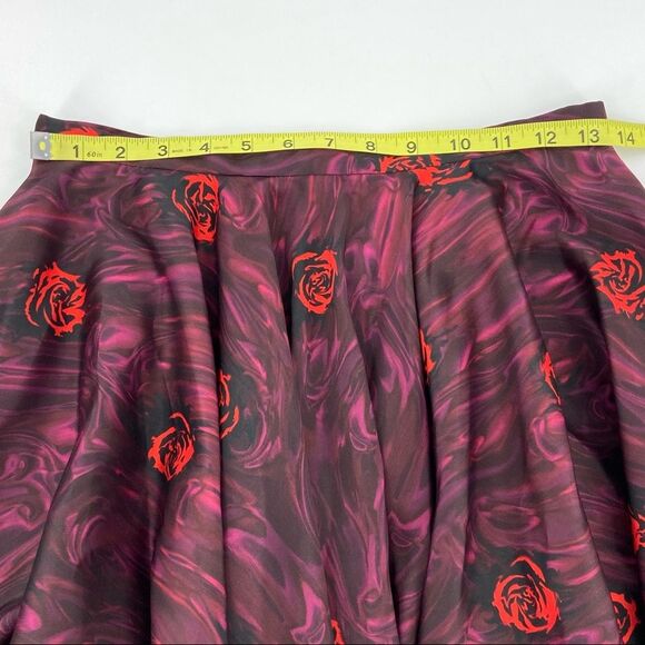 NEW Opening Ceremony Lizzy Rose Print Satin Skater Flowy Mini Skirt Size 6 - Picture 14 of 16